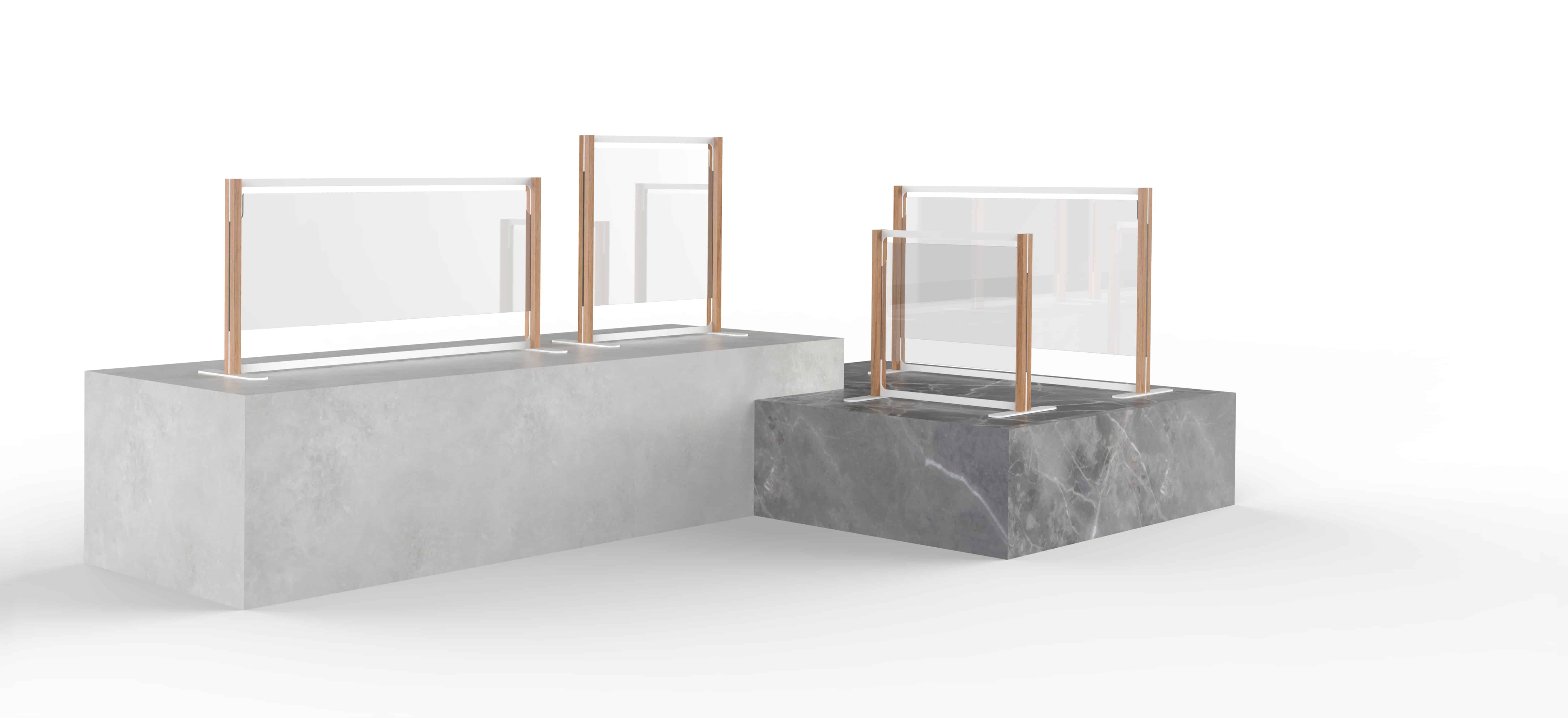 Clear bench divider 120x75 Hi Retail
