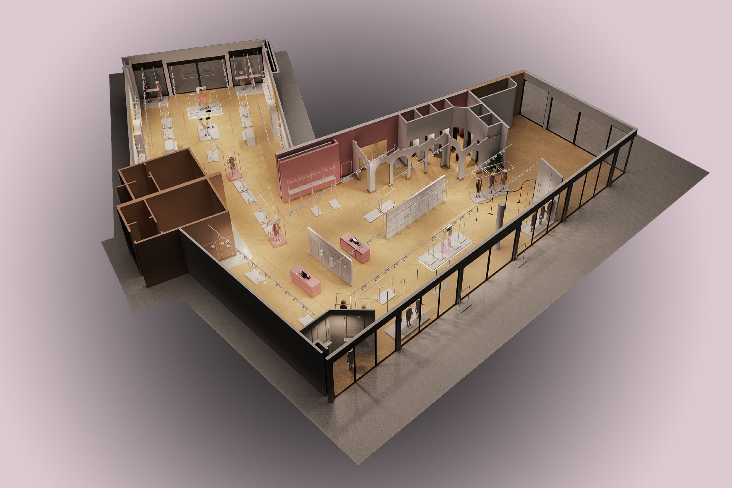 Rendering of an interior design project